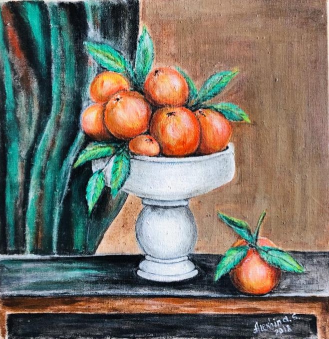 Vaso bianco arance Alekhina Svetlana